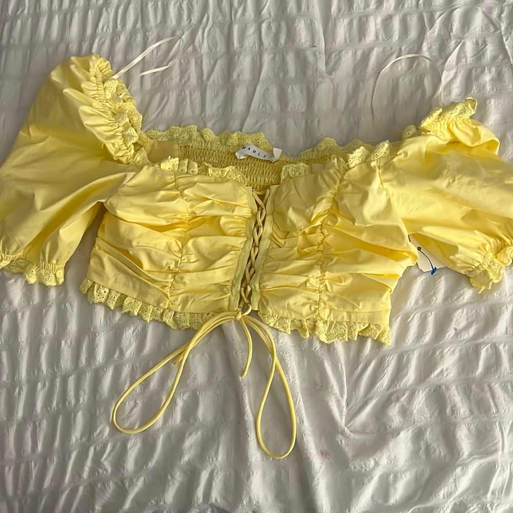 Yellow crop top